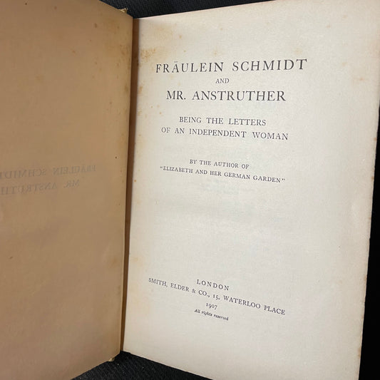 Fraulein Schmidt and Mr Anstruther. Elizabeth Von Arnim