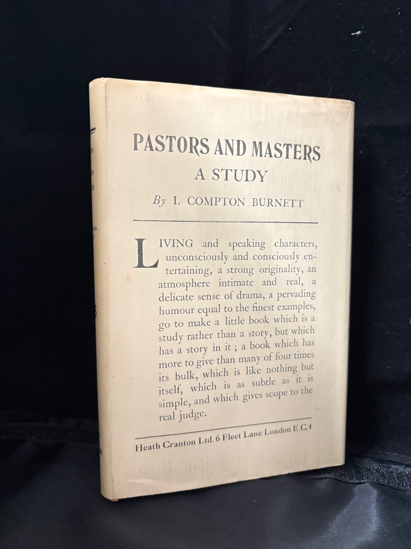Compton-Burnett, Ivy. Pastors and Masters. Signed, dedicated First Edition.