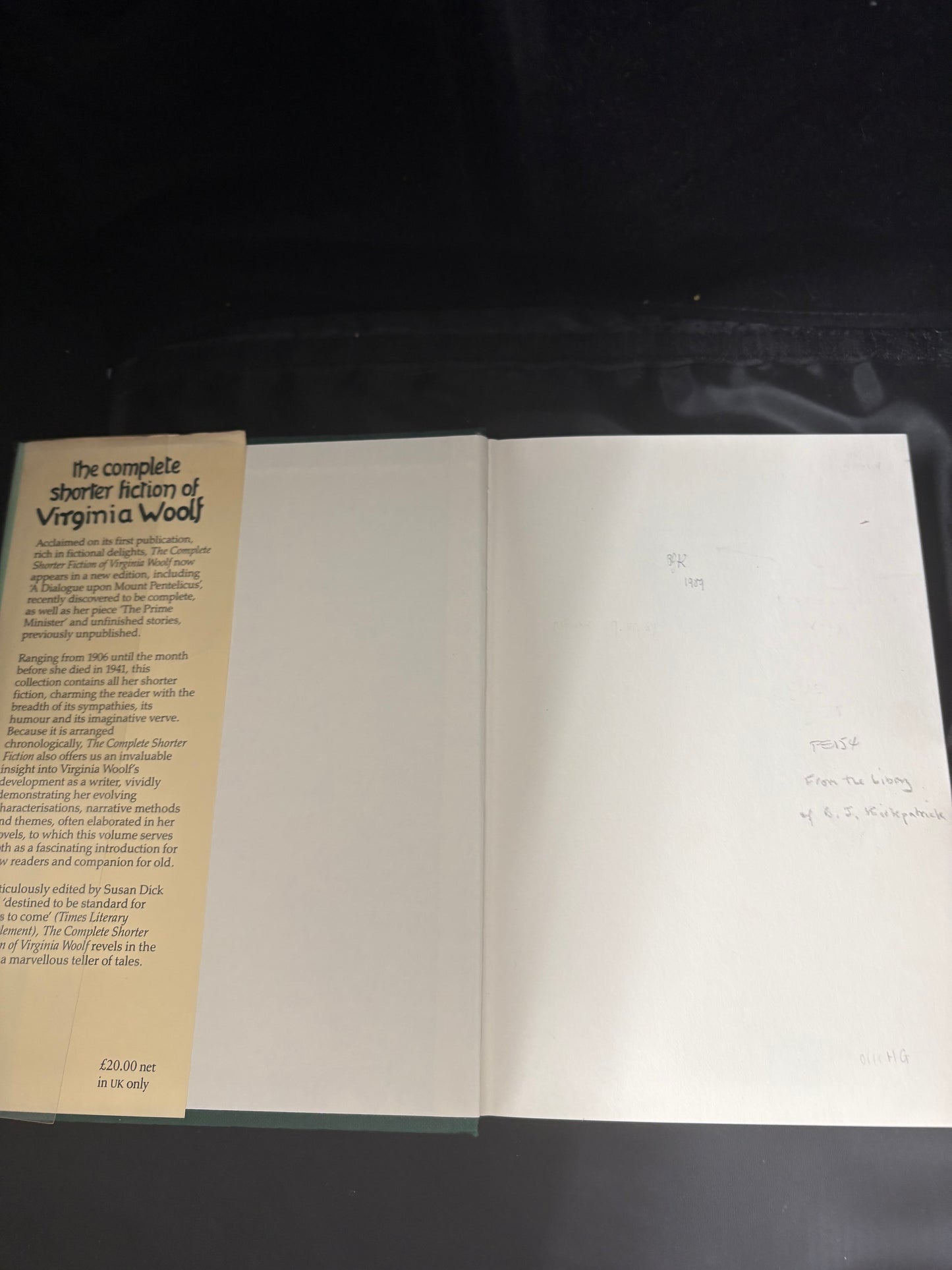 Woolf, Virginia. The complete shorter fiction of Virginia Woolf, edited by Susan Dick.