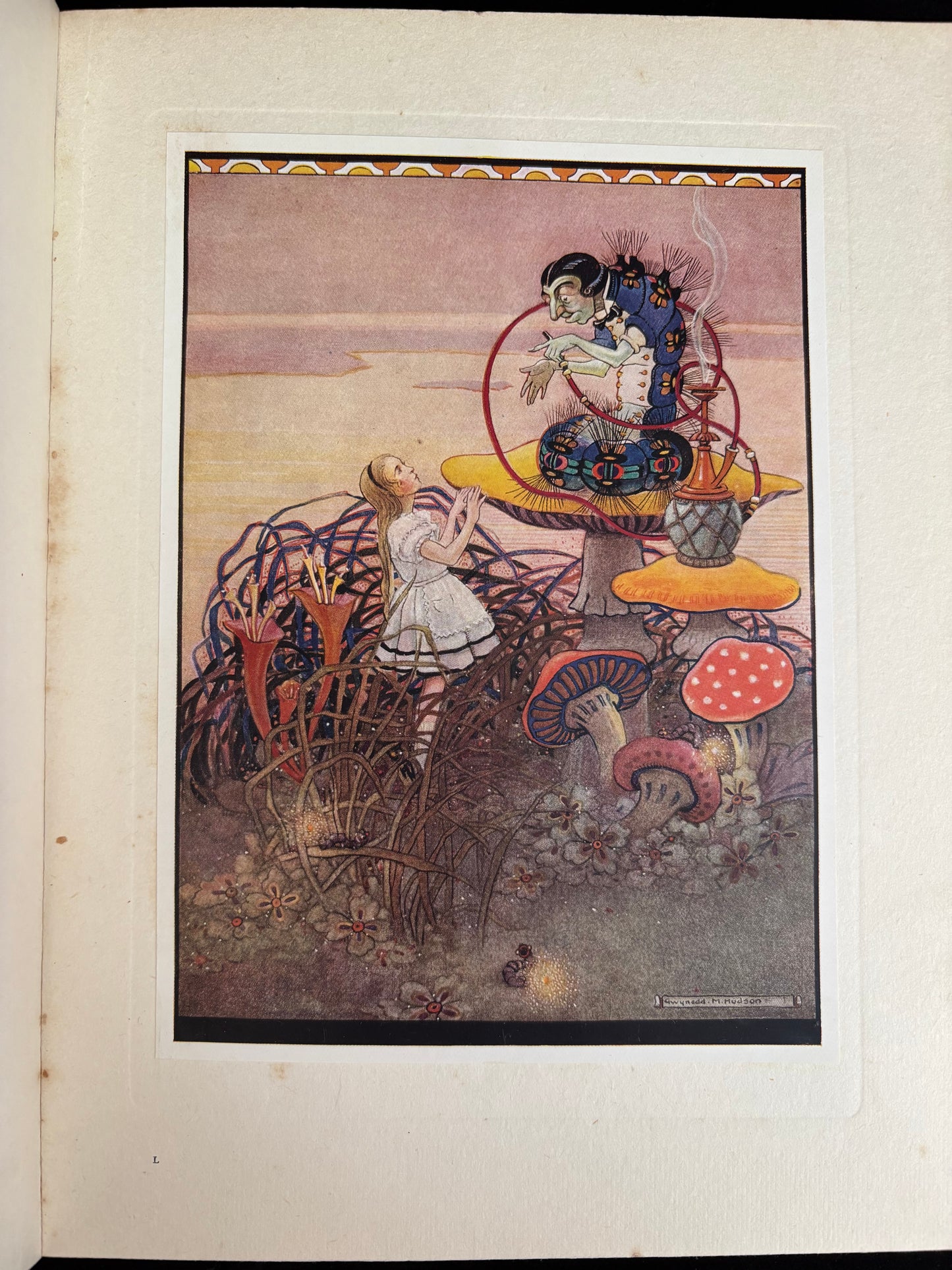 Carroll, Lewis.                 Alice in Wonderland.  Illustrated by Gwynedd M Hudson.      First thus.